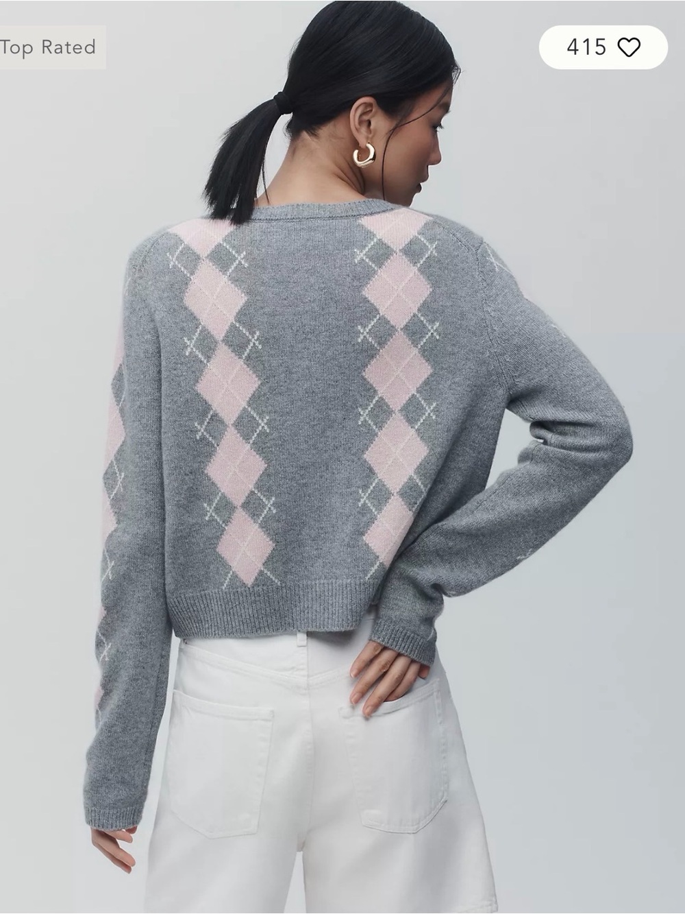 Reformation Clara Cashmere Crew Cardigan Sweater - Picture 2 of 8
